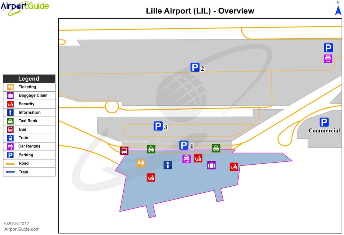mapa ng Lille airport