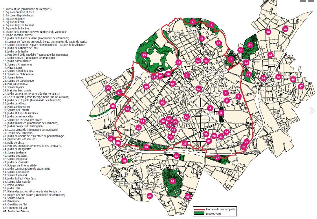 mapa ng Lille bantayog
