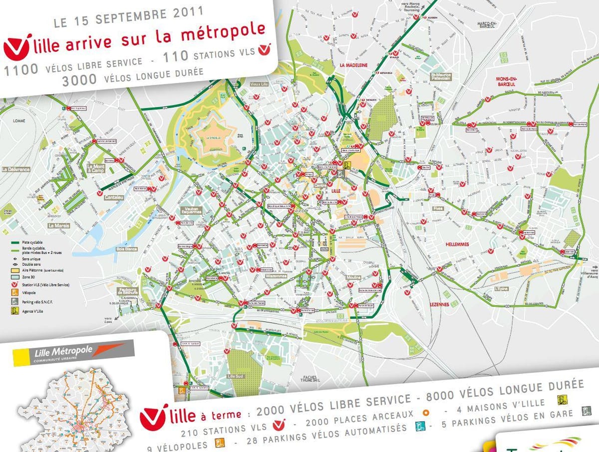 mapa ng Lille bike