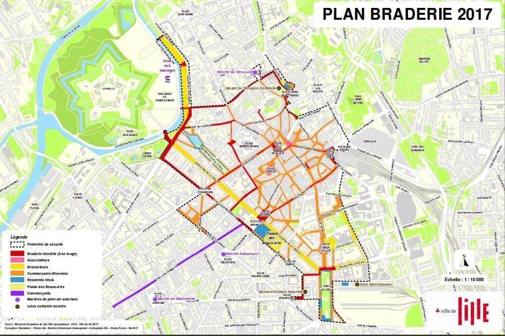 mapa ng Lille braderie