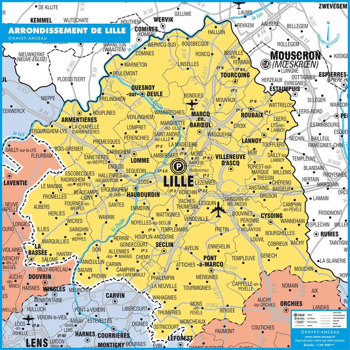 mapa ng Lille estado
