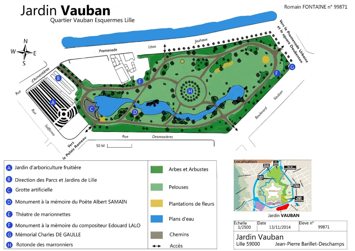 mapa ng Lille hardin