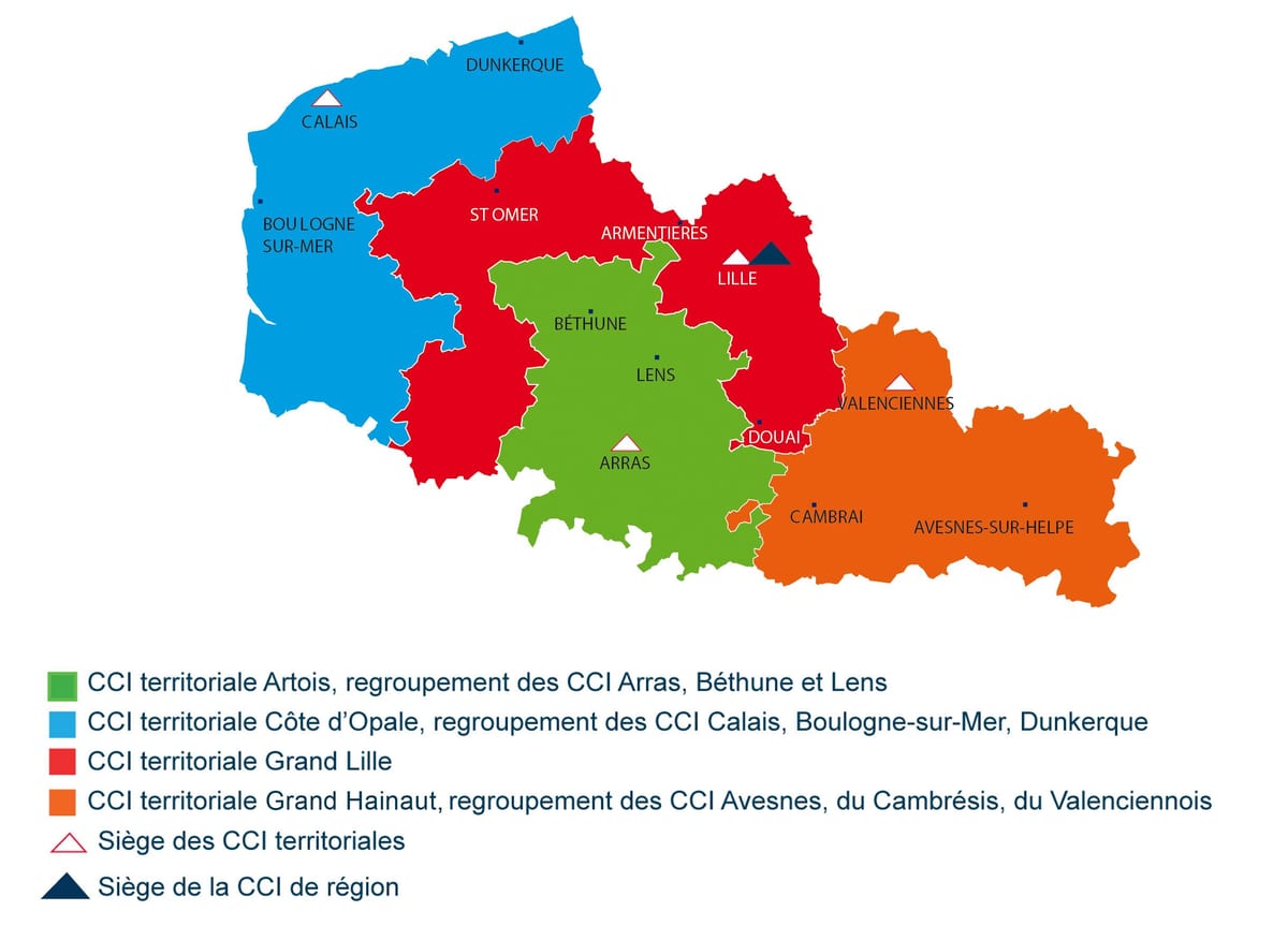 mapa ng france Lille rehiyon