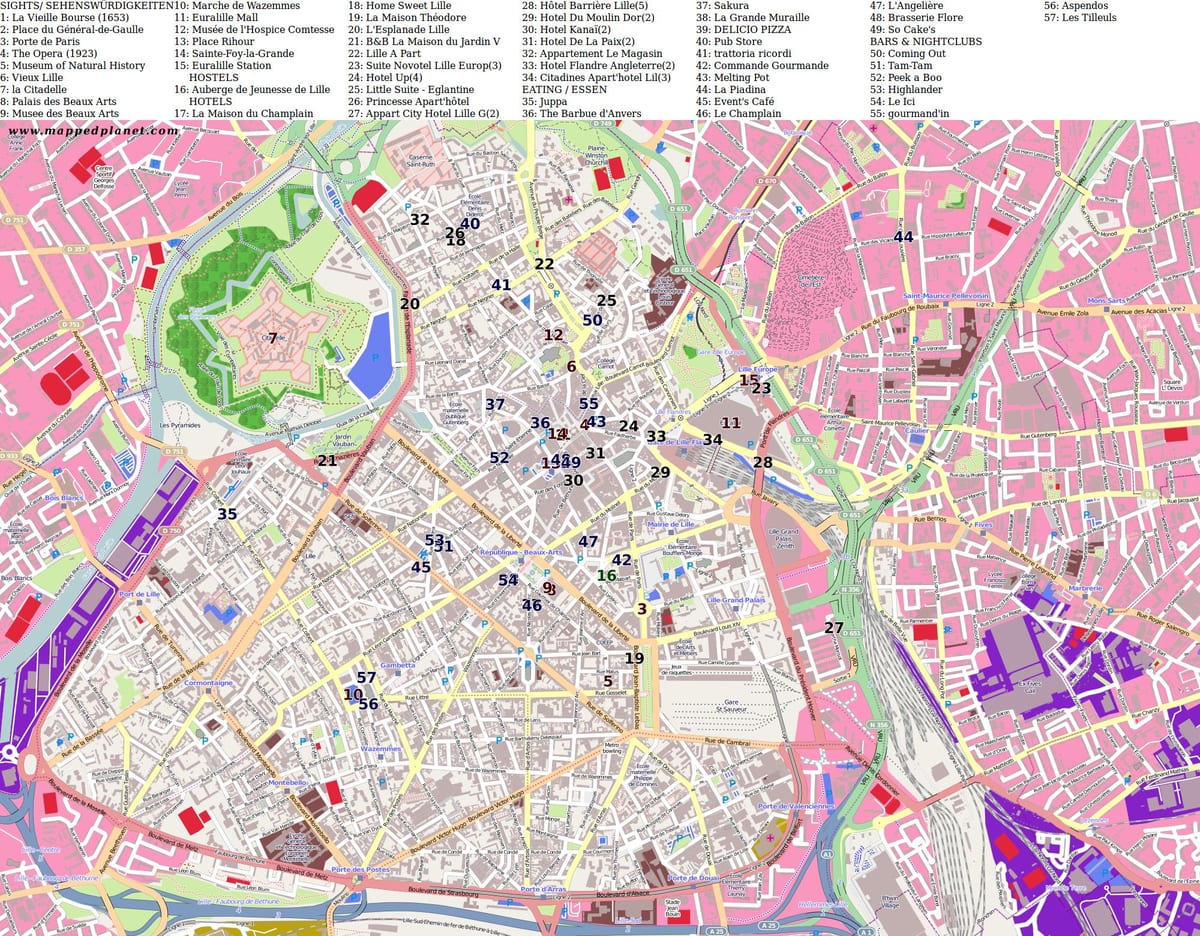 mapa ng Lille