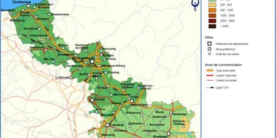 Topographic mapa ng Lille