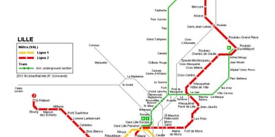 Mapa ng Lille tren